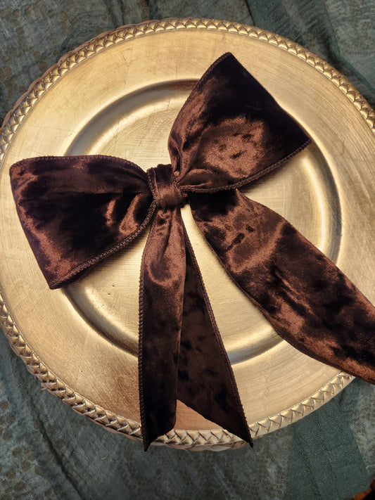 Velvet Brown Christmas Bow