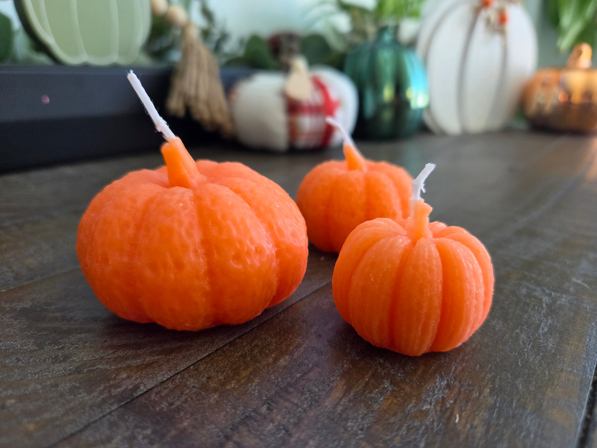 Mini Pumpkin (set of 3) Beeswax Candles
