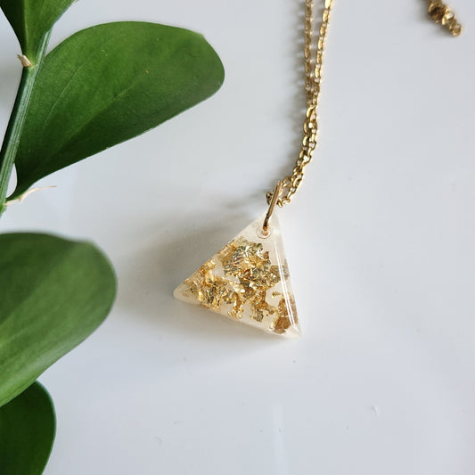 Preserved Gold Foil Necklace - Triangle