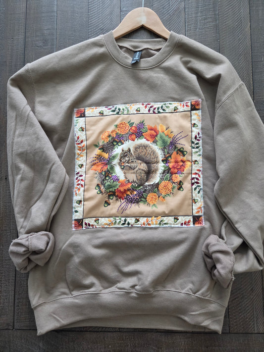 Medium • Autumn Squirrel Crewneck • Brown Savana